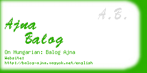 ajna balog business card